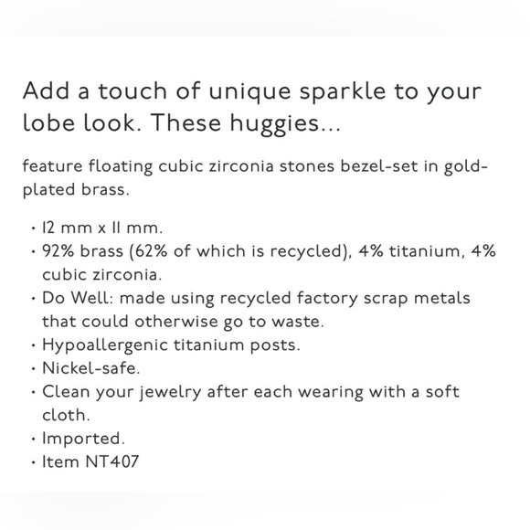 Madewell floating crystal Huggie hoop earring - Picture 9 of 14